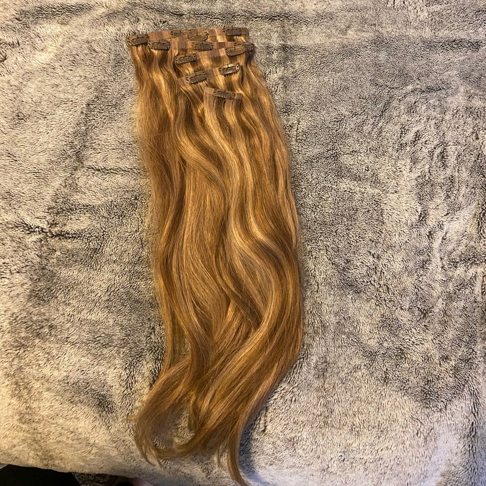 22 inch Foxy locks extensions sunkissed brown